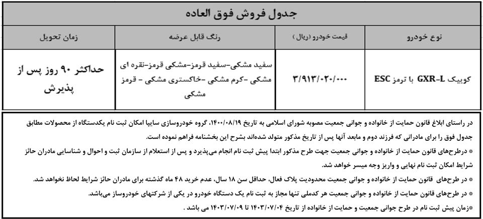 ثبت نام جوانی جمعیت سایپا