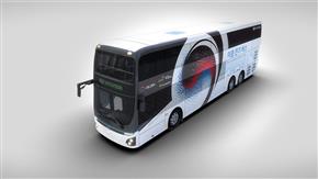 اولین اتوبوس دو طبقه برقی ساخت شرکت هیوندای 